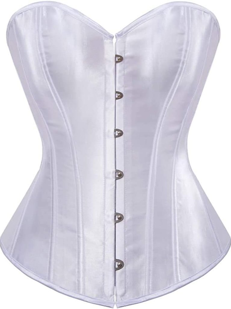 Women's Bustier Corset Top Plus Size Satin Waist Cincher Overbust Bustiers